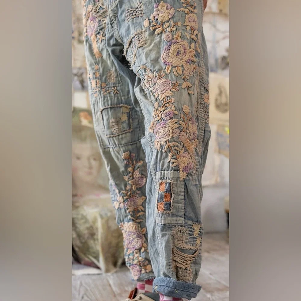 NWT Magnolia Pearl Rosarian Denim Miners O/S - Picture 2 of 15